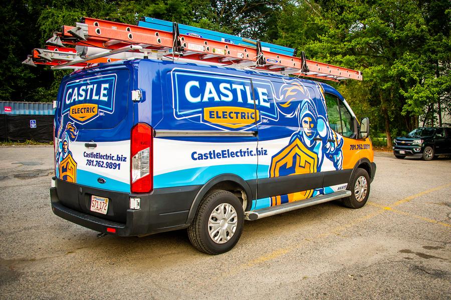 Castle Electric service van in Newton, MA