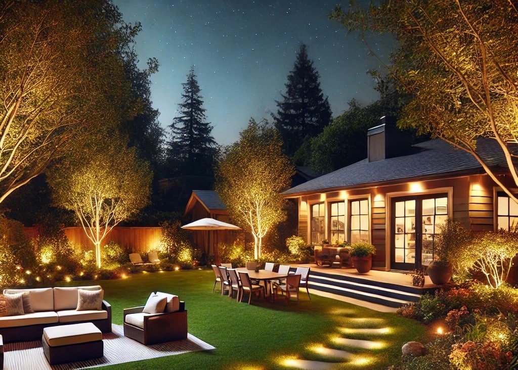 landscape lighting in Newton, MA