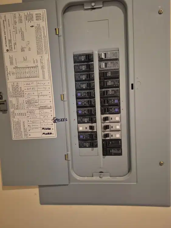 electrical panel in in Newton home
